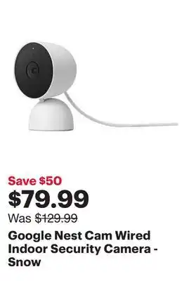 Best Buy Google Nest Cam Wired Indoor Security Camera - Snow offer