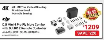 Visions Electronics DJI Mini 4 Pro Fly More Combo with DJI RC 2 Remote Controller offer