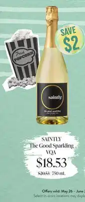 Wine Rack SAINTLY The Good Sparkling VQA offer