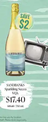 Wine Rack SANDBANKS Sparkling Secco VQA offer