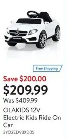 Walmart Olakids 12V electric kids ride on car offer