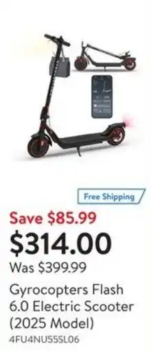 Walmart Gyrocopters flash 6.0 electric scooter offer