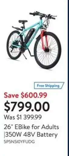 Walmart EBike for Adults 1350W 48V Battery offer
