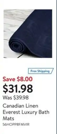 Walmart Canadian linen everest luxury bath mats offer
