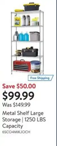 Walmart Metal shelf large storage capacity offer