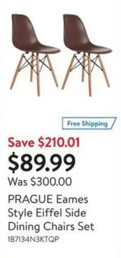 Walmart Prague eames style eiffel side dining chairs set offer