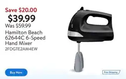 Walmart Hamilton Beach 62644C 6-Speed Hand Mixer offer