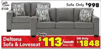 Surplus Furniture Deltona Graphite Sofa & Loveseat Set offer