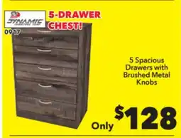 Surplus Furniture Canyon Maple 5 Drawer Chest offer