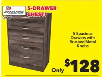 Surplus Furniture Canyon Maple 5 Drawer Chest offer