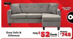 Surplus Furniture Grey 2PC Sofa & Ottoman offer