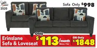 Surplus Furniture Erinslane Dusk Sofa & Loveseat set offer