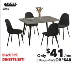 Surplus Furniture Charcoal 5-Piece Dinette offer