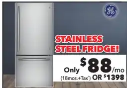 Surplus Furniture GE Stainless Steel 21 CU. FT. Refrigerator offer