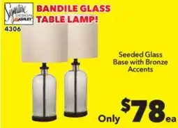 Surplus Furniture Bandile Glass Table Lamp offer