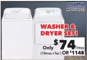 Surplus Furniture Moffat White 27 Washer & Dryer Set offer