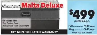 Surplus Furniture Malta Deluxe Firm Tight Top Queen Mattress Set offer