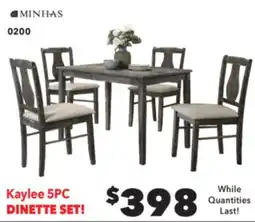 Surplus Furniture Kaylee Weather Grey 5 Piece Dinette offer