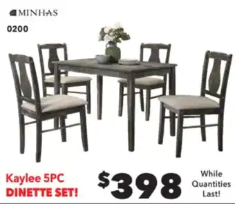 Surplus Furniture Kaylee Weather Grey 5 Piece Dinette offer