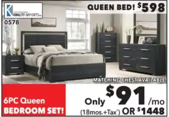 Surplus Furniture Raya Charcoal 6-Piece Queen Bedroom Set offer