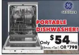 Surplus Furniture GE 24 White Portable Dishwasher offer