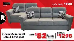 Surplus Furniture Vincent Gunmetal Sofa & Loveseat Set offer