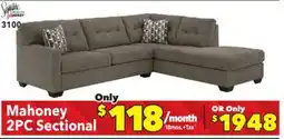 Surplus Furniture Mahoney Chocolate 2PC Right-Facing Sectional offer