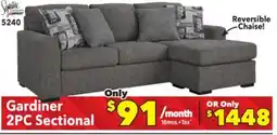 Surplus Furniture Gardiner Pewter 2PC Sectional offer