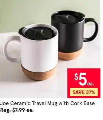 Kitchen Stuff Plus Joe Ceramic Travel Mug with Cork Base offer