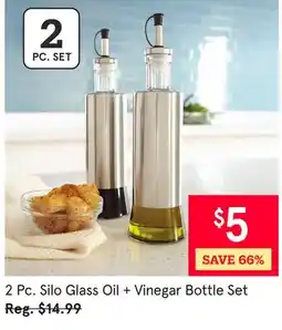Kitchen Stuff Plus 2 Pc. Silo Glass Oil + Vinegar Bottle Set offer