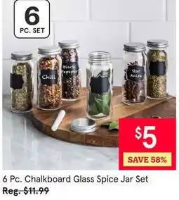 Kitchen Stuff Plus 6 Pc. Chalkboard Glass Spice Jar Set offer