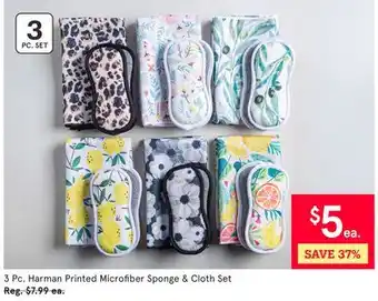 Kitchen Stuff Plus 3 Pc. Harman Printed Microfiber Sponge & Cloth Set offer