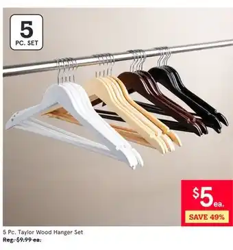 Kitchen Stuff Plus 5 Pc. Taylor Wood Hanger Set offer