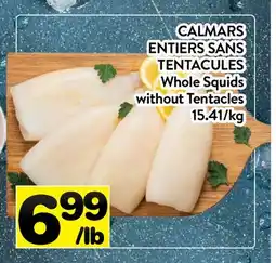 Supermarché PA CALMARS ENTIERS SANS TENTACULES | Whole Squids without Tentacles offer