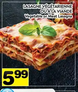 Supermarché PA LASAGNE VÉGÉTARIENNE OU À LA VIANDE offer