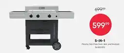 Meubles RD Propane Gas 5-in-1 BBQ Grill with Plancha, Pizza Oven, and Wok - 36 000 BTU offer
