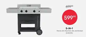 Meubles RD Propane Gas 5-in-1 BBQ Grill with Plancha, Pizza Oven, and Wok - 36 000 BTU offer
