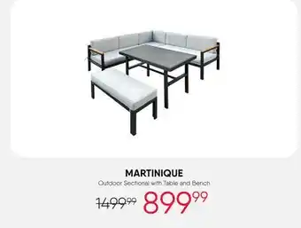 Meubles RD Martinique - Steel Outdoor Sectional with Table and Bench offer