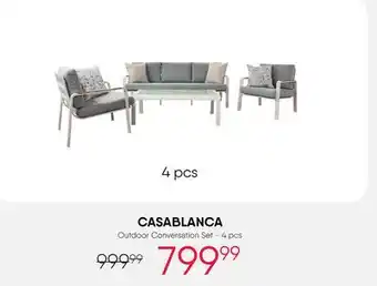 Meubles RD Casablanca - Aluminium Outdoor Conversation Set with Coffee Table - 4 pcs offer