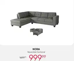 Meubles RD Nora - Reversible Sectional with a Drop-Down Backrest and Cup Holders offer