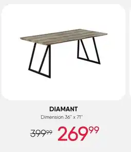 Meubles RD Diamant - Rectangular Dining Table 71 offer