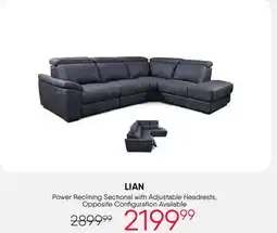 Meubles RD Lian - Power Modular Reclining Sectional with Adjustable Headrests and Ottoman - 4 pcs offer