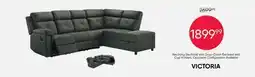 Meubles RD Victoria - Reclining Sectional with Drop-Down Backrest and Cup Holders - Dark Grey offer