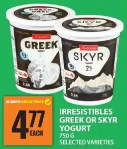 Food Basics Irresistibles greek or skyr yogurt offer