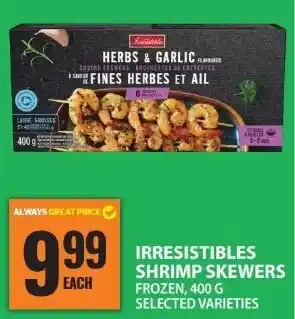 Food Basics Irresistibles shrimp skewers offer