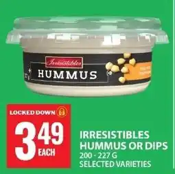 Food Basics Irresistibles hummus or dips offer