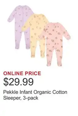 Costco Pekkle Infant Organic Cotton Sleeper, 3-pack offer