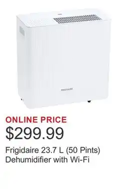Costco Frigidaire 23.7 L (50 Pints) Dehumidifier with Wi-Fi offer