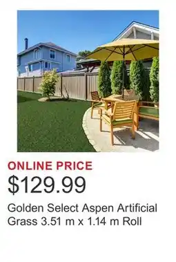 Costco Golden Select Aspen Artificial Grass 3.51 m x 1.14 m Roll offer