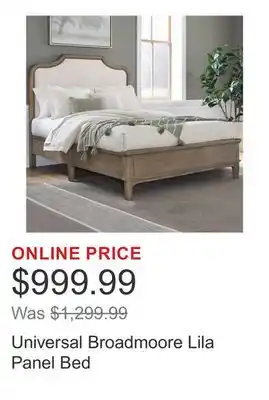 Costco Universal Broadmoore Lila Panel Bed offer